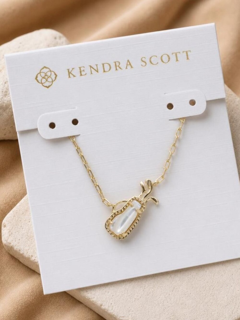 Kendra Scott Golf Gold Ivory Mother-of-Pearl Pendant Necklace